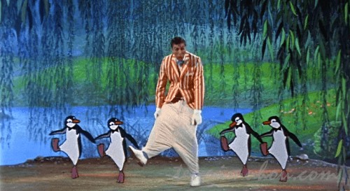 バートとペンギンたちのダンス